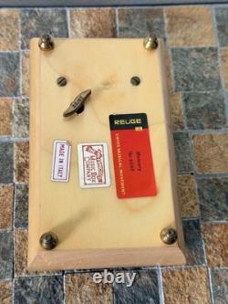 Vintage Reuge Italy Edelweiss Swiss Musical Movement Music Jewelry Box WORKING