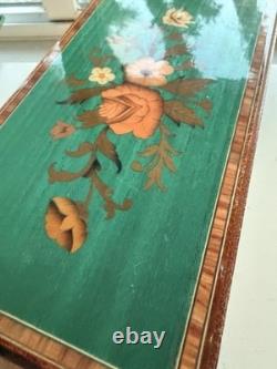 Vintage Reuge Italy Floral Marquetry Hand Inlaid Wood Music Box Dr Zhivago