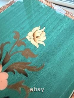 Vintage Reuge Italy Floral Marquetry Hand Inlaid Wood Music Box Dr Zhivago