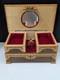 Vintage Reuge Italy Inlaid Wood Marquetry Fold Out Jewelry Box Red