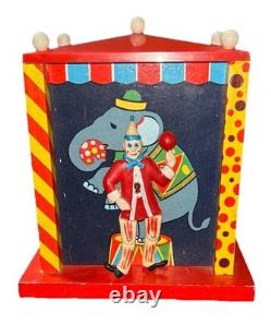 Vintage Reuge Japan Music Box Swiss Musical Movement Dancing Circus Clown Workin