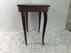 Vintage Reuge Jewelry Table with built in Music Box and Inlaid Marquetry