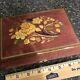 Vintage Reuge Locking Music Box Italy Floral Butterfly