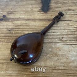 Vintage Reuge Mandolin Instrument Inlaid Wood Swiss Music Box