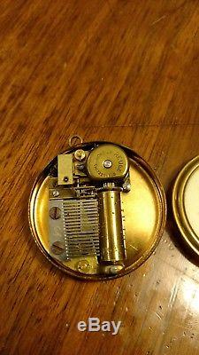Vintage Reuge Miniature Music Box Musical Pendant, Necklace, Charm Rare