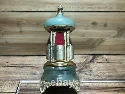 Vintage Reuge Mod Brev Made In Italy Jade Carousel Music Box Lipstick/Cigarette