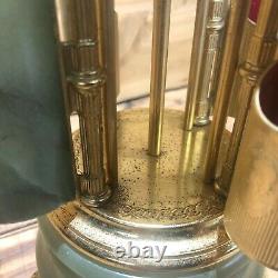 Vintage Reuge Mod Brev Made In Italy Jade Carousel Music Box Lipstick/Cigarette