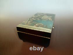 Vintage Reuge Music Box 72 / 3 Plays Ave Maria With Nativity Scene Wooden Case