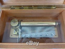 Vintage Reuge Music Box 72 Key Lara's Theme Edition Italian Inlay Wooden Case