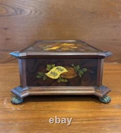 Vintage Reuge Music Box 72 Note 3 Tunes Luxury Wood Inlayed Box