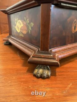 Vintage Reuge Music Box 72 Note 3 Tunes Luxury Wood Inlayed Box