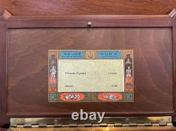 Vintage Reuge Music Box 72 Note 3 Tunes Luxury Wood Inlayed Box
