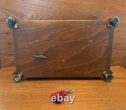 Vintage Reuge Music Box 72 Note 3 Tunes Luxury Wood Inlayed Box