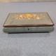 Vintage Reuge Music Box Floral Wood Inlay Green Marbled Swiss Mvmnt Jewelry Box