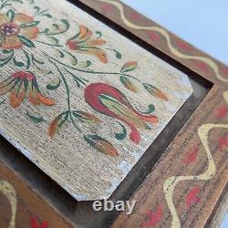 Vintage Reuge Music Box La Paloma Jewelry Box ANRI Italy Wooden Floral Paint