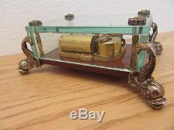 Vintage Reuge Music Box Made In Switzerland Glass/crystal Display Rare Version