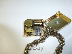 Vintage Reuge Music Box Musical Bracelet With Poodle Dog Design Fully Serviced