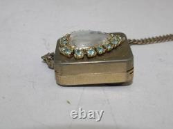 Vintage Reuge Music Box Pendant Necklace Mary Religious Gold Tone