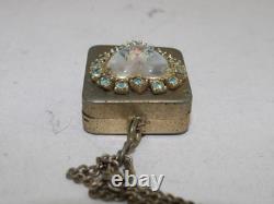 Vintage Reuge Music Box Pendant Necklace Mary Religious Gold Tone