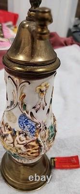 Vintage Reuge Music Box Pepper Grinder- Porcelain- Italy