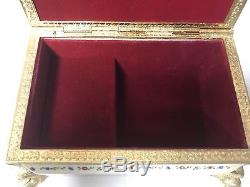 Vintage Reuge Music Box Swiss Movement Made Italy Gold leaf accent