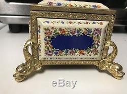 Vintage Reuge Music Box Swiss Movement Made Italy Gold leaf accent