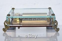 Vintage Reuge Music Box Swiss Unknown Switzerland 72 Footed Clear Glass