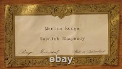 Vintage Reuge Music Box Switzerland Moulin Rouge / Swedish Rhapsody Working