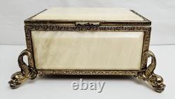 Vintage Reuge Music Box With Dolphin Feet Made In Italy Swiss Musical Movement