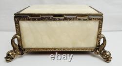 Vintage Reuge Music Box With Dolphin Feet Made In Italy Swiss Musical Movement