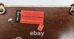 Vintage Reuge Music Box With Dolphin Feet Made In Italy Swiss Musical Movement