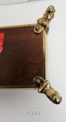 Vintage Reuge Music Box With Dolphin Feet Made In Italy Swiss Musical Movement