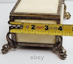 Vintage Reuge Music Box With Dolphin Feet Made In Italy Swiss Musical Movement