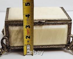 Vintage Reuge Music Box With Dolphin Feet Made In Italy Swiss Musical Movement