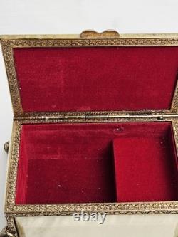 Vintage Reuge Music Box With Dolphin Feet Made In Italy Swiss Musical Movement