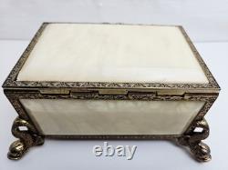 Vintage Reuge Music Box With Dolphin Feet Made In Italy Swiss Musical Movement