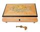 Vintage Reuge Music Box with Lock Trinket Storage 21x13x7cm Jewelry Box Italian