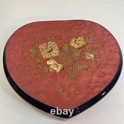 Vintage Reuge Music Jewelry Box Heart Shape My Heart Will Go On