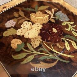 Vintage Reuge Music Jewelry Box Octagon Inlaid Italy Swiss 5344 Serenade Menue? T
