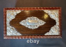 Vintage Reuge Music Jewelry Box Swiss Musical Movement Repoussé Lid Works