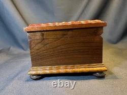 Vintage Reuge Music Jewelry Box Swiss Musical Movement Repoussé Lid Works