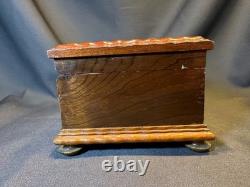 Vintage Reuge Music Jewelry Box Swiss Musical Movement Repoussé Lid Works