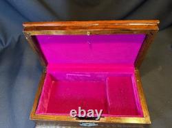 Vintage Reuge Music Jewelry Box Swiss Musical Movement Repoussé Lid Works