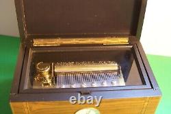 Vintage Reuge Musical Box With A Clock With Swiss Musical Movement, L-f106