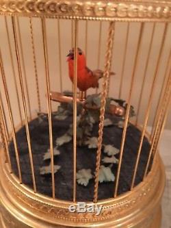 Vintage Reuge Musical Chirping and Moving Bird Music Box
