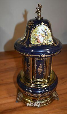 Vintage Reuge Musical Cigarette Lipstick Carousel With Cherub Made in Italy