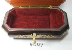 Vintage Reuge Musical Jewelry Box Mozart Minuet Made In Italy Swiss Movement