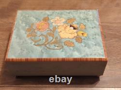 Vintage Reuge Musical Jewelry Box Wooden Swiss Movement Italy Art