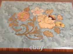 Vintage Reuge Musical Jewelry Box Wooden Swiss Movement Italy Art