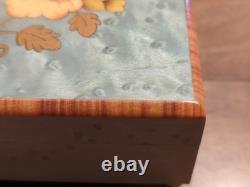Vintage Reuge Musical Jewelry Box Wooden Swiss Movement Italy Art